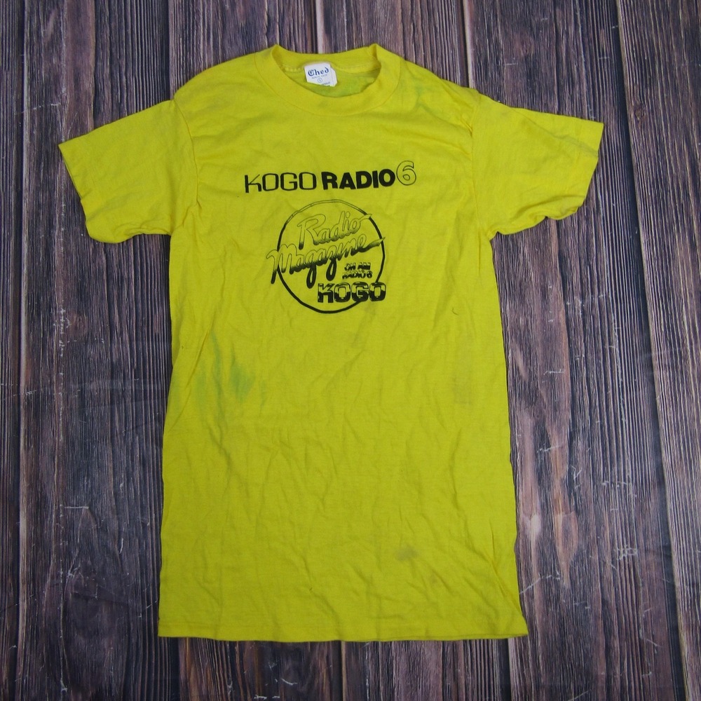 Ched T-Shirt Women S Yellow KOGO Radio 6 Vintage Graphic Tee USA Made‎